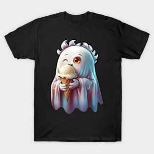 Cute Ghost eating icecream T-Shirt
